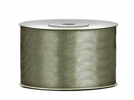 Satijn lint 38 mm breed anthraciet 2 meter