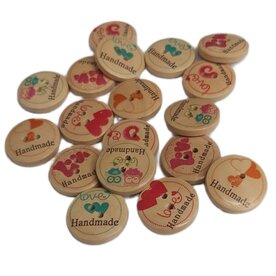 Houten knopen &ldquo;handmade&rdquo; mix &ndash; 2 cm &ndash; 9 stuks