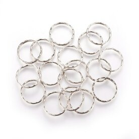 Sleutelhanger ringen 25 mm geribbeld 10 stuks