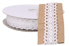 Katoen kant wit 1,5 cm breed kopen (5 yard rol)