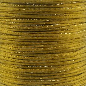4 meter Satijn koord 2 mm goud met goud draad