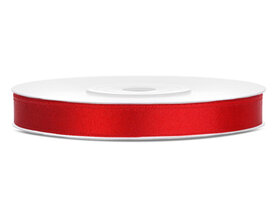 Satijn lint 6 mm Rood