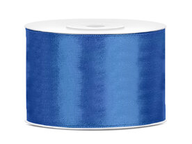 Satijn lint 50 mm donker blauw