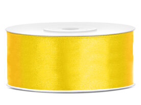 Satijn lint 2.5 cm breed geel
