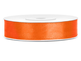 Dubbelzijdig satijn lint 1 cm breed oranje