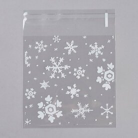 Cellofaan zakjes met plakstrip ijskristal 10  x 13 cm 10 stuks