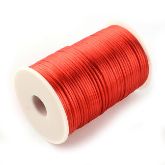 Satijn koord 1.5 mm rood 100 meter rol