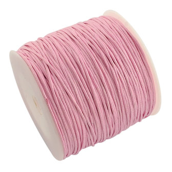 Katoen waxkoord 1 mm licht roze