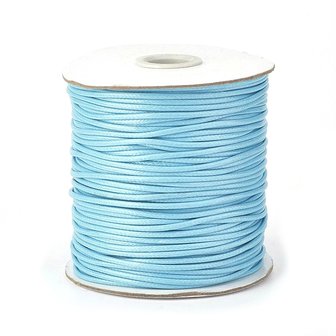 Polyester waxkoord 1 mm licht blauw