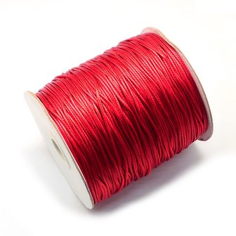 Polyester waxkoord 1 mm rood 