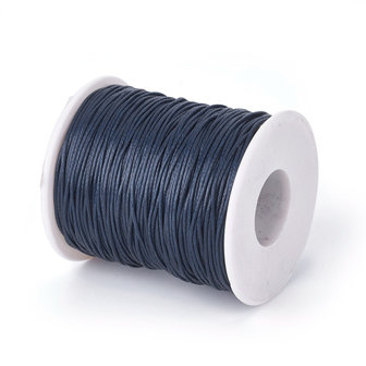 Waxkoord 1 mm donker blauw 91 meter rol