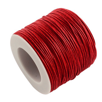 Waxkoord 1 mm rood 91 meter rol