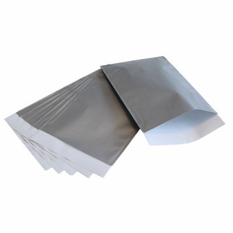 Zilver papieren zakjes 7 x 13 cm