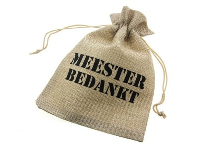 Jute zakjes meester bedankt 13 x 18 cm