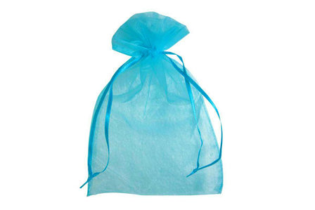 Organza zakjes 10 x 15 cm aqua