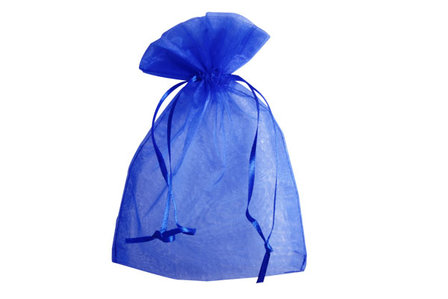 Organza zakjes 10 x 15 cm blauw