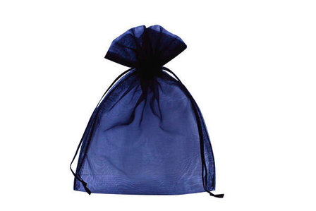 Organza zakjes 10 x 15 cm donker blauw