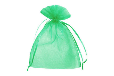 Organza zakjes groen 9 x 12 cm