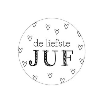 Stickers voor de liefste juf met hartjes 10 stuks