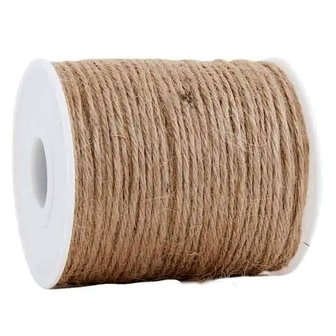 Jute touw naturel 2 mm dikte 100  meter