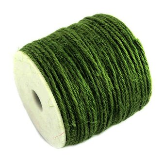 Macrame touw hennep mosgroen 2 mm dikte