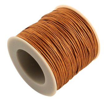 Waxkoord 1 mm roest bruin 91 meter rol