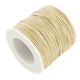 Waxkoord 1 mm creme 6 meter 