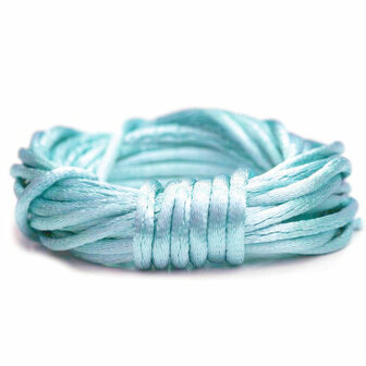 Satijnkoord 2 mm licht blauw 3 meter