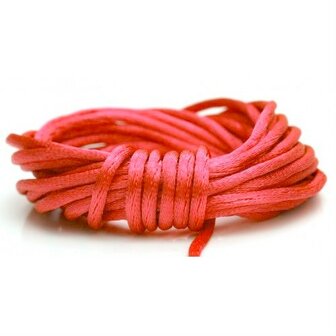 3 meter Satijnkoord 2 mm hot pink