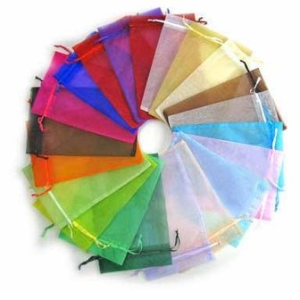 100 organza zakjes mix kleuren