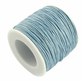 Waxkoord 1 mm licht blauw 4 meter 