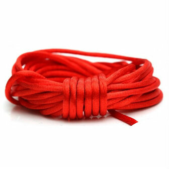 Satijnkoord 2 mm rood 3 meter