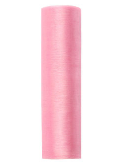 Organza op rol 16 cm breed roze