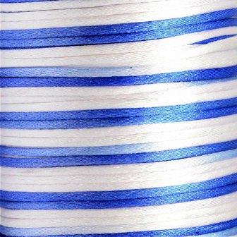 Satijnkoord 2 mm blauw wit tinten