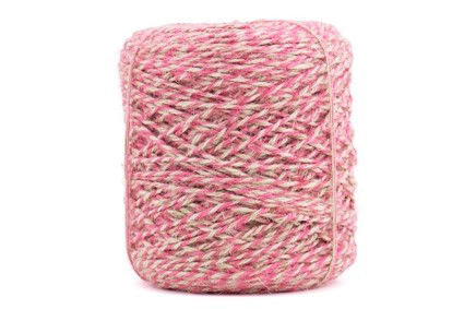 Jute touw twisted roze 3.5 mm dik 10 meter 