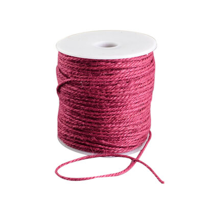 Jute touw donker fuchsia 2 mm dikte 100 meter