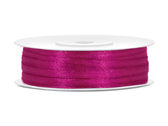 10 meter Satijn lint 3 mm donker fuchsia