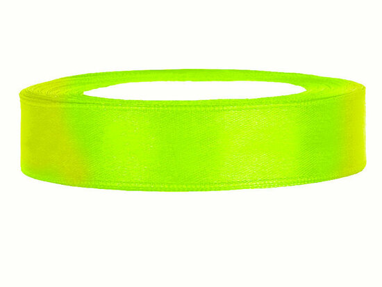 satijn lint 1.5 cm breed neon geel