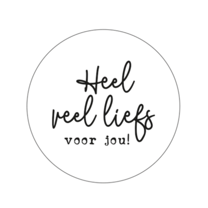 Ronde stickers heel veel liefs voor jou 10 stuks