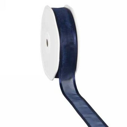 Organza satijn lint 4 cm donker blauw