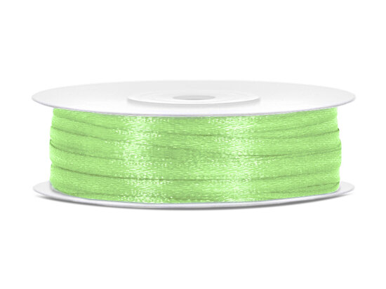 Satijn lint 3 mm pastelgroen 91 meter rol 