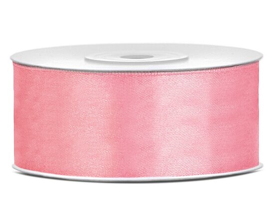 Satijn lint 25 mm oud roze