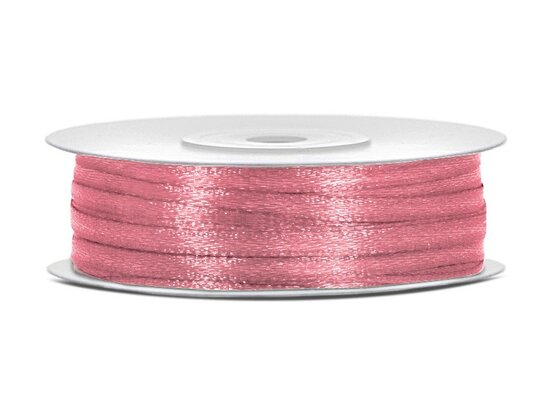 Satijn lint 3 mm oud roze 91 meter rol