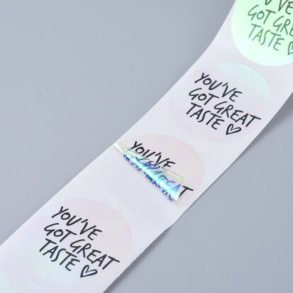 Stickers transparant parelmoer you've got taste 10 stuks