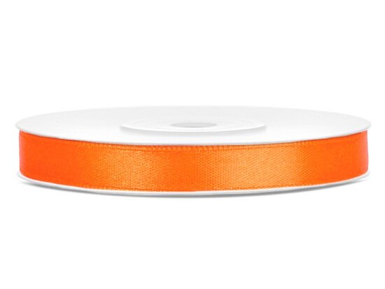 Satijn lint 6 mm fel oranje