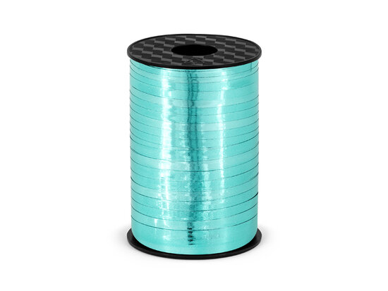 Krullint metallic aqua 225 meter rol