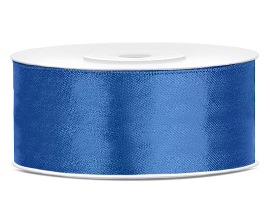 6 meter Satijn lint 25 mm blauw