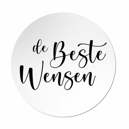 Ronde stickers de beste wensen 10 stuks