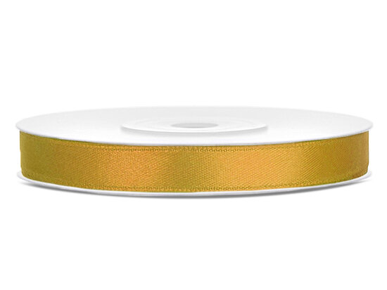 Satijn lint 6 mm breed goud