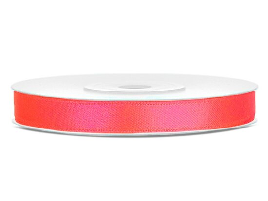 Satijn lint 6 mm breed neon fuchsia